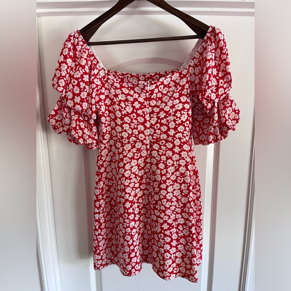 Puff Sleeve Floral Dress (S) - Picture 4 of 5